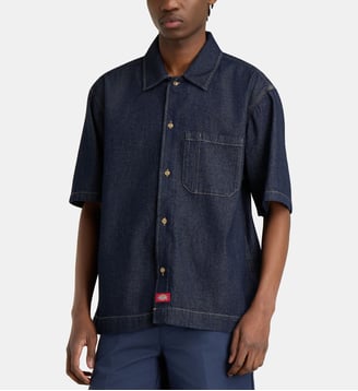 Chemisette droite en denim - Dickies - Bleu brut