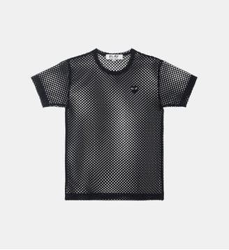 T-shirt droit en maille ajourée - Comme des Garçons PLAY - Black