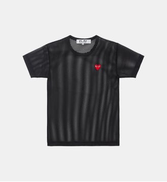 T-shirt droit maille ajourée - Comme des Garçons PLAY - Black