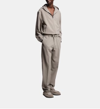 Blouson droit à capuche fermeture à glissière - Emporio Armani - Vintage khaki