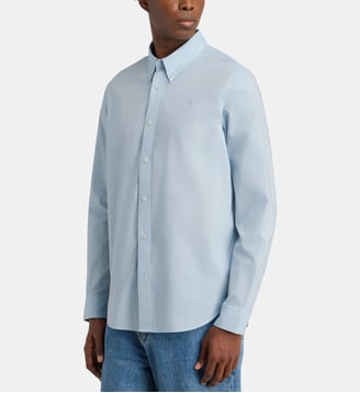 Chemise droite en popeline de coton bio - Timberland - Bleu ciel