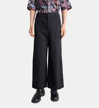 Pantalon droit en coton - Lemaire - Black