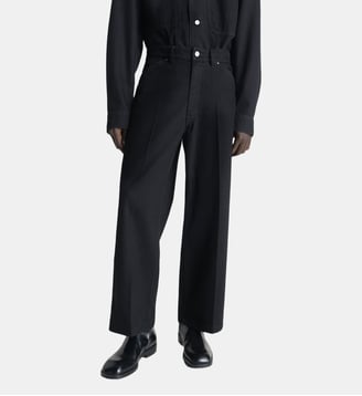 Pantalon large en denim - Lemaire - Black
