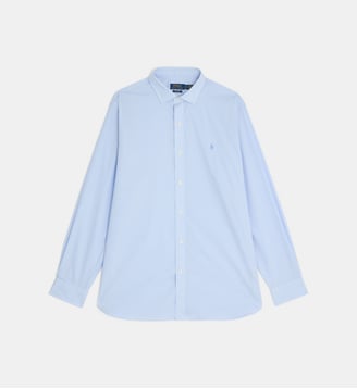 Chemise droite signature à carreaux en coton - Polo Ralph Lauren - Bleu ciel