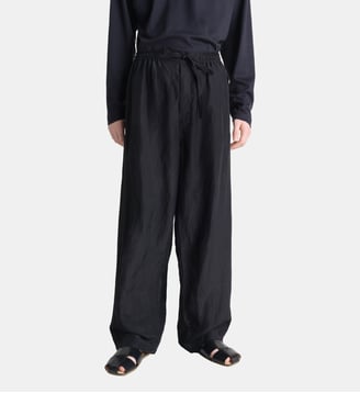 Pantalon de pyjama droit en lin mélangé - Lemaire - Black