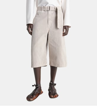 Short ample en denim - Lemaire - Gris lunaire
