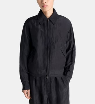 Blouson droit en lin mélangé - Lemaire - Black