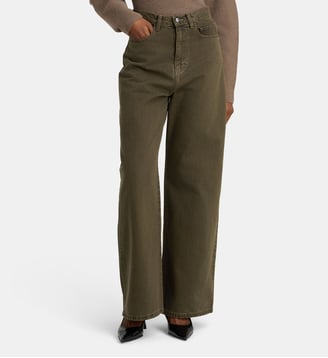 Jean large Pullos coton denim  - Christian Wijnants - Kaki olive