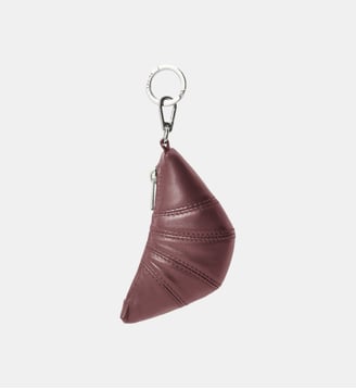 Mini Croissant Keyring en cuir - Lemaire - Bordeaux clair