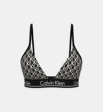 Soutien-gorge brassière de bain monogrammée - Calvin Klein - Noir et blanc