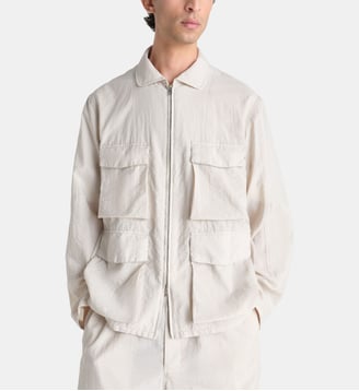 Veste classique 3D poche plaquée en coton mélangé - Lemaire - Gris clair