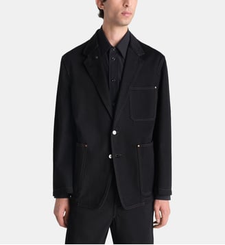 Veste droite en denim fermeture boutonnée - Lemaire - Black