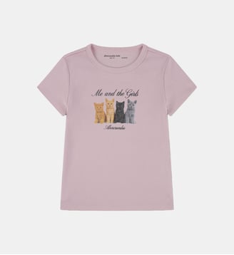 T-shirt Me & The Girls en coton mélangé imprimé - Abercrombie Kids - Chalk pink