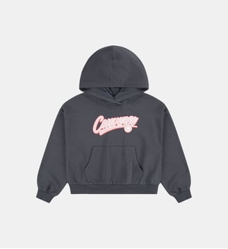 Sweat à capuche droit en coton mélangé imprimé signature - Converse - Gris noir