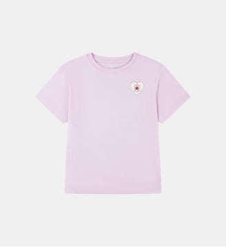 T-shirt droit à imprimé signature en coton mélangé - Converse - Violet clair