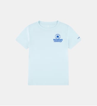 T-shirt Rétro imprimé en coton - Converse - Bleu clair