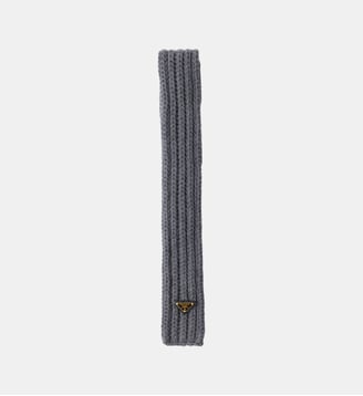Écharpe en laine signature - Prada - Gris