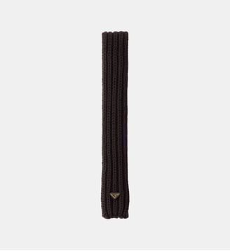 Écharpe en laine signature - Prada - Marron