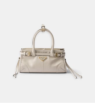 Mini Sac à main Bonnie en cuir signature - Prada - Blanc