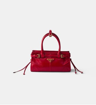 Mini Sac à main Bonnie en cuir signature - Prada - Rouge