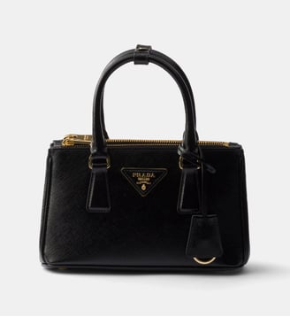 Mini sac Galleria en cuir Saffiano verni - Prada - Noir