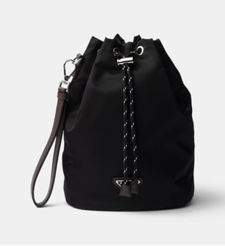 Pochette Speedrock en Re-Nylon et cuir signature - Prada - Noir