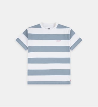 T-shirt droit à grandes rayures en coton mélangé signature - Levi's Kids - Gris