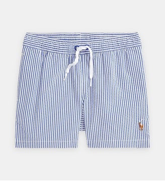 Short bain Traveler seersucker stretch - Polo Ralph Lauren - Bleu et blanc