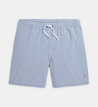 Short bain Traveler seersucker stretch - Polo Ralph Lauren - Bleu et blanc