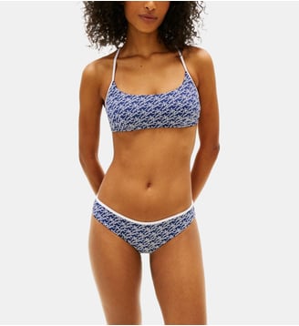 Culotte de bain signature logo - Tommy Hilfiger - Bleu et blanc