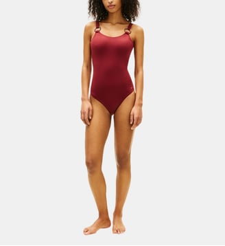 Maillot de bain 1 pièce signature - Tommy Hilfiger - Rouge
