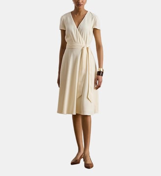 Robe ceinturée col en V croisé georgette - Lauren Ralph Lauren - Mascarpone
