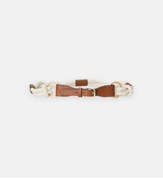 Ceinture corde et cuir signature - Lauren Ralph Lauren - Écru