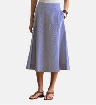 Jupe rayée en coton Noldin - Lauren Ralph Lauren - Bleu et blanc