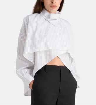 Chemise oversize Bird déstructurée en popeline de coton - Margaux Lonnberg - Blanc et noir