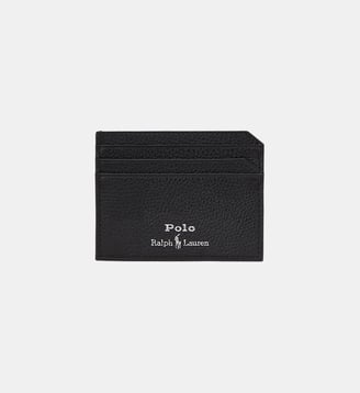 Porte-cartes en cuir chagrin signature - Polo Ralph Lauren - Noir