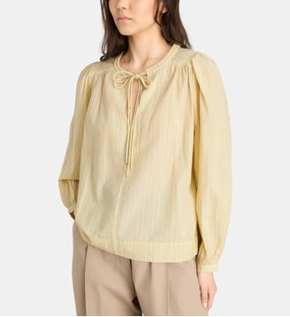 Blouse Cem rayures coton bio - Leon & Harper - Jaune