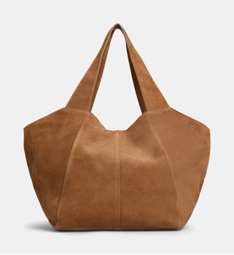 Sac cabas Carole en suède - Galeries Lafayette - Camel doré