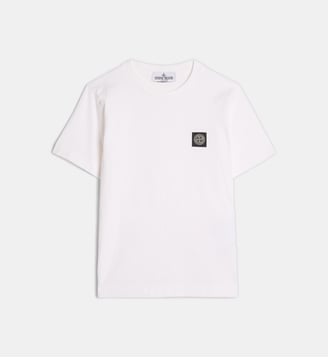 T-shirt patch signature en coton - Stone Island - Blanc