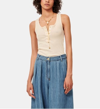 Top slim Camargo sans manches - Sessùn - Fleur de sel