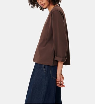 T-shirt Severiano ample en coton - Sessùn - Marron foncé