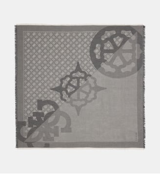 Kefiah carré Anise irisé jacquard pivoines - Guess - Noir