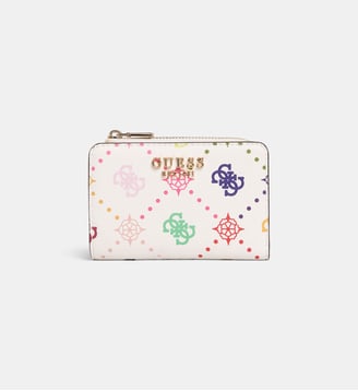 Portefeuille Emelie monogrammé - Guess - Blanc et multicolore