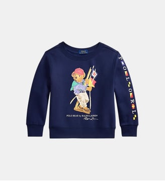 Sweat imprimé en coton mélangé col rond - Polo Ralph Lauren - Bleu marine