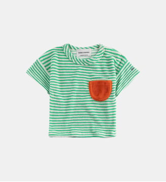T-shirt droit en coton éponge mélangé rayé - Bobo choses - Jaune
