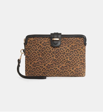 Pochette Franky suède - Galeries Lafayette - Léopard