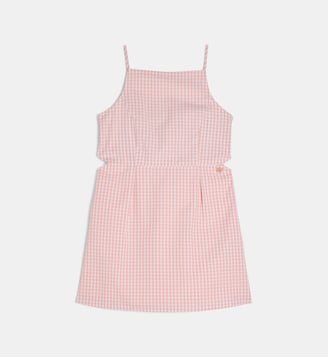 Robe à bretelles carreaux Vichy coton - Guess - Rose pale