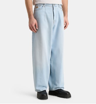 Jean oversize Balloon denim coton bio - Walk In Paris - Bleu jean clair