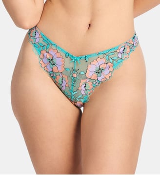Culotte brésilienne imprimé floral - Savage x Fenty - Bleu turquoise