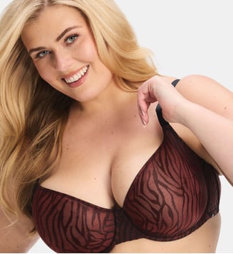 Soutien-gorge balconnet armatures animalier - Savage x Fenty - Marron foncé